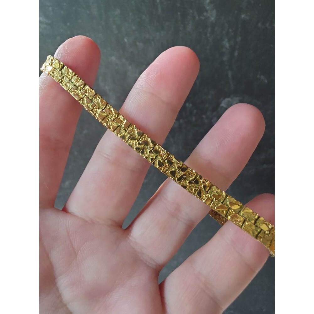 Gold Tone Metal Chain Bracelet Vintage Costume Jewelry READ Description